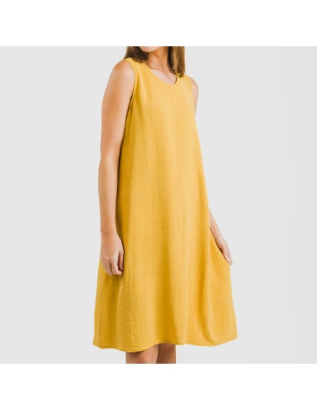 Vestido corto tirantes bambula liso