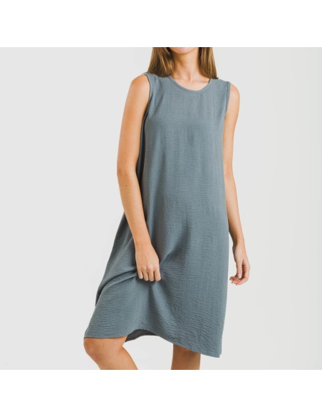 Vestido corto tirantes bambula liso