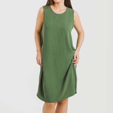 Vestido corto tirantes bambula liso