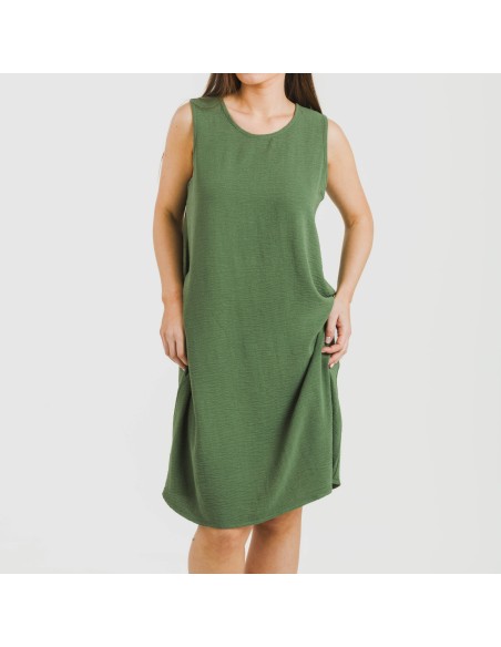 Vestido corto tirantes bambula liso