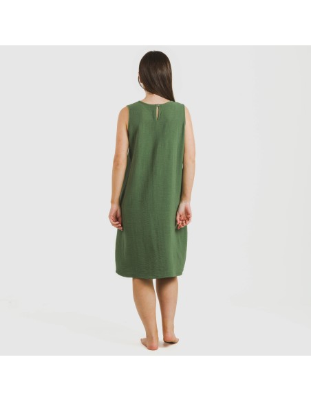 Vestido corto tirantes bambula liso