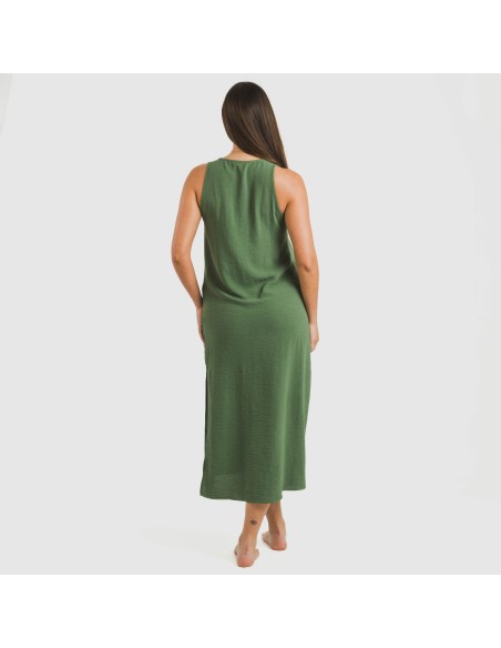 Vestido largo tirantes bambula liso