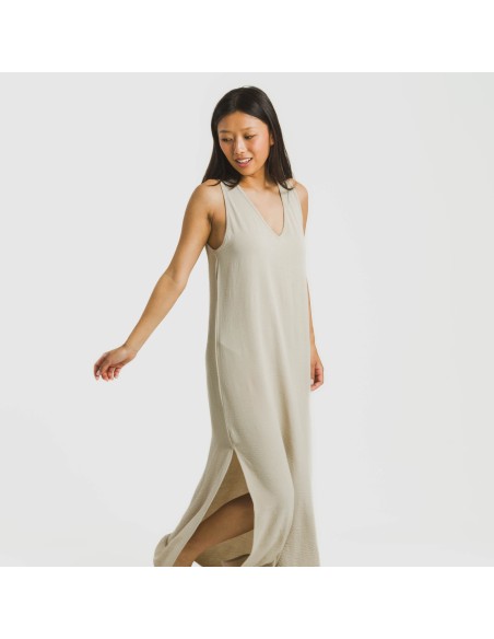 Vestido largo tirantes bambula liso