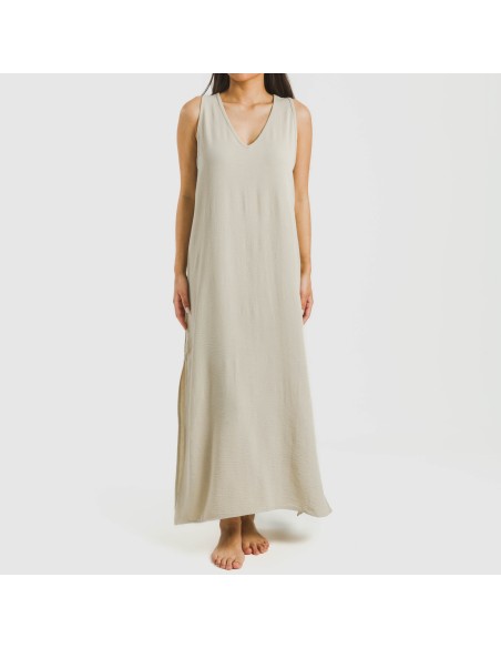 Vestido largo tirantes bambula liso