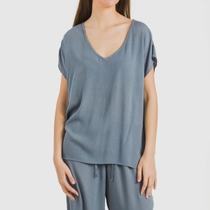 Camiseta manga fluida viscosa bambula lisa