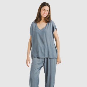 Camiseta manga fluida viscosa bambula lisa 2