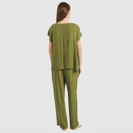 Camiseta manga fluida viscosa bambula lisa