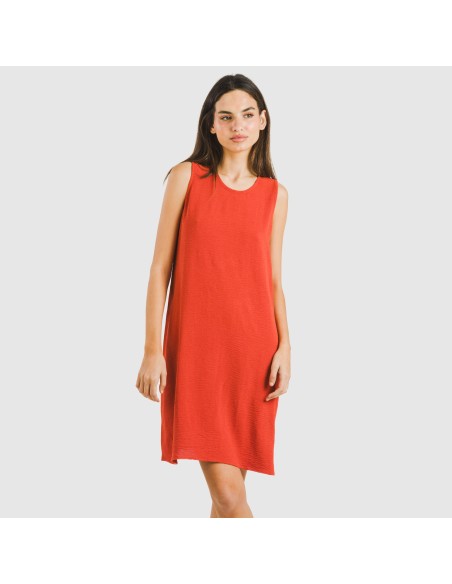 Vestido corto tirantes bambula liso