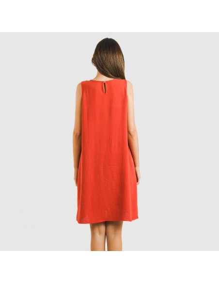 Vestido corto tirantes bambula liso