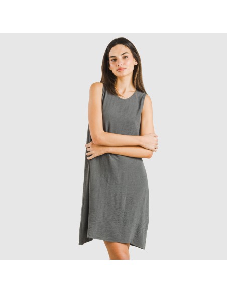 Vestido corto tirantes bambula liso