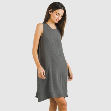 Vestido corto tirantes bambula liso