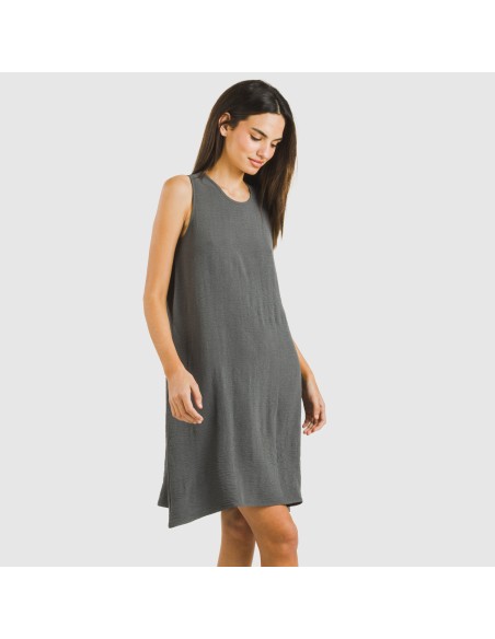 Vestido corto tirantes bambula liso