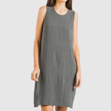 Vestido corto tirantes bambula liso