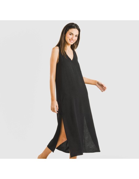 Vestido largo tirantes bambula liso