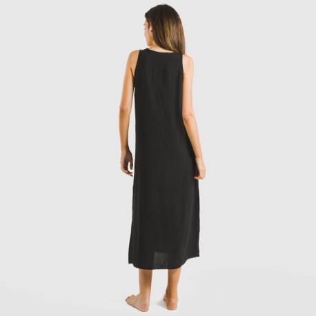 Vestido largo tirantes bambula liso