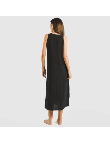 Vestido largo tirantes bambula liso