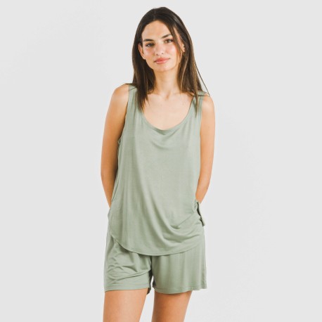 Pijama tirantes mujer viscosa liso