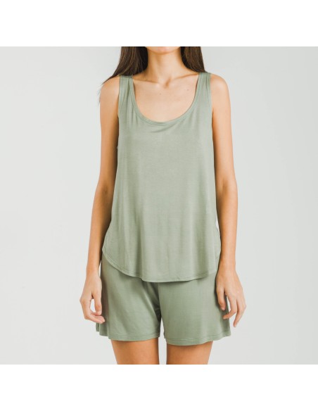 Pijama tirantes mujer viscosa liso