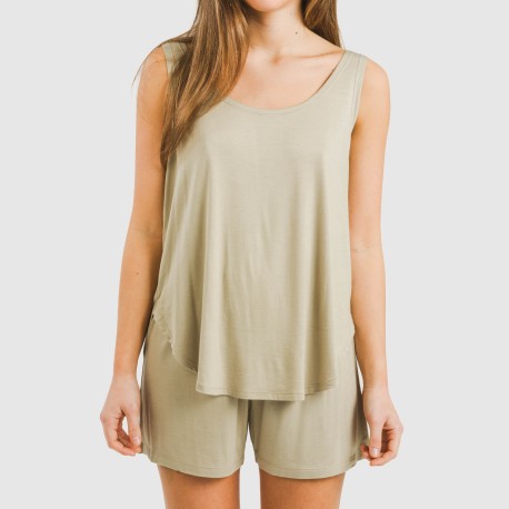 Pijama tirantes mujer viscosa liso