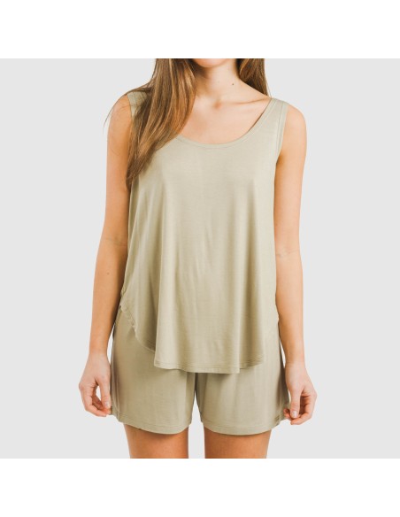 Pijama tirantes mujer viscosa liso