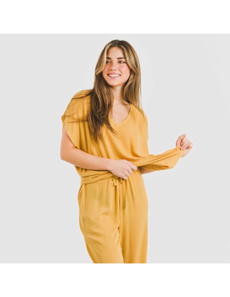 Camiseta manga fluida viscosa bambula lisa