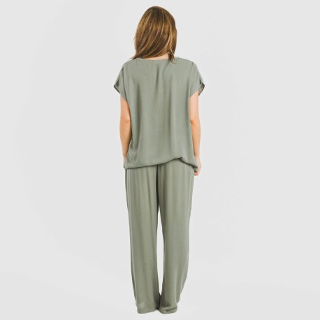 Camiseta manga fluida viscosa bambula lisa