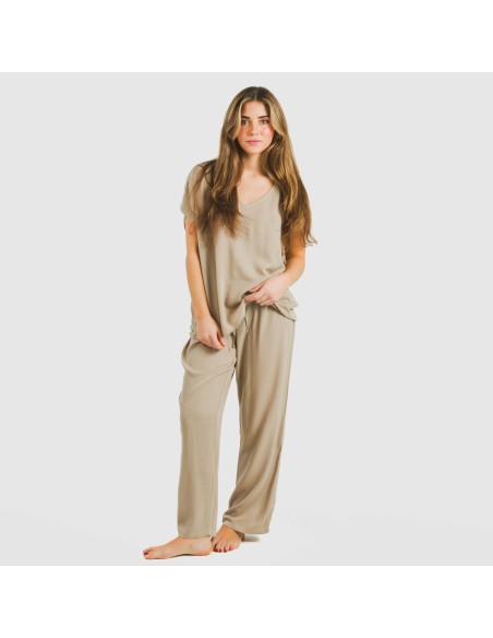 Pantalón largo viscosa bambula liso