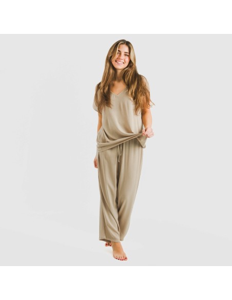 Pantalón largo viscosa bambula liso