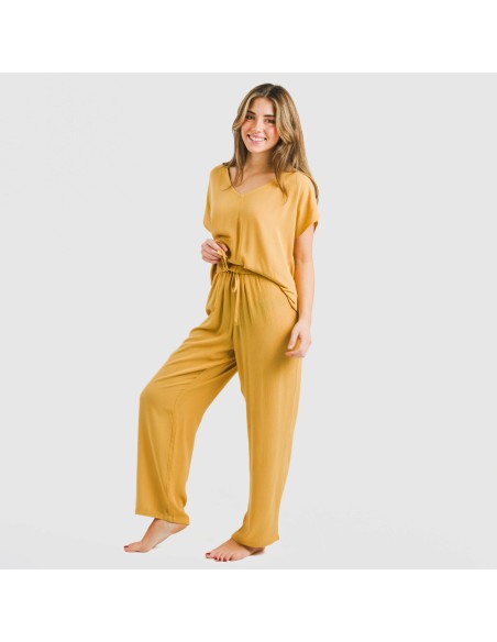 Pantalón largo viscosa bambula liso