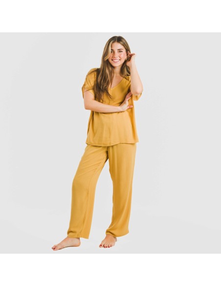 Pantalón largo viscosa bambula liso