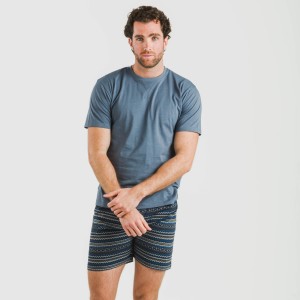 Pijama corto algodón hombre Evelio azul marino