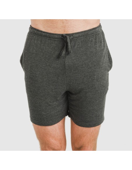 Pijama corto viscosa hombre gris claro mezcliyado - marengo mezcliyado