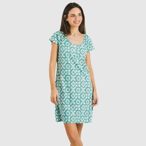 Blusón algodón Eugenia agua marina