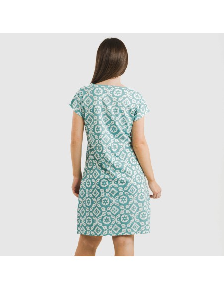 Blusón algodón Eugenia agua marina seco