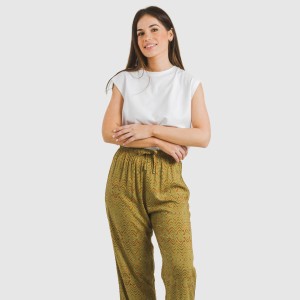 Pantalón viscosa Silda verde cacería