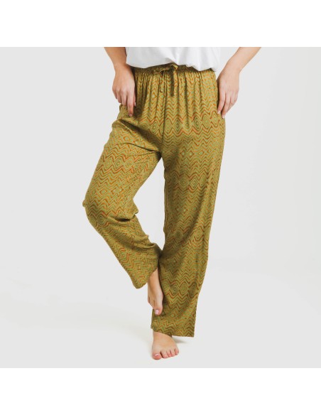 Pantalón viscosa Silda verde cacería