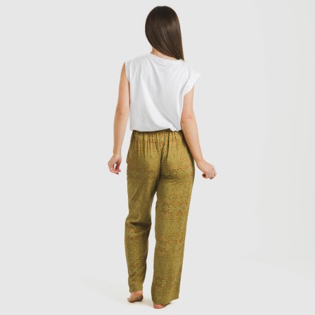 Pantalón viscosa Silda verde cacería