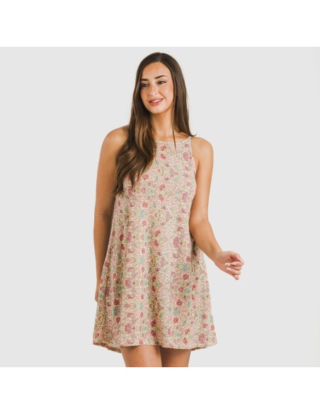 Vestido corto tirantes crepe Jessica