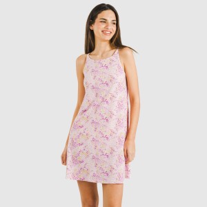 Vestido corto tirantes crepe Aruna malva