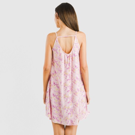 Vestido corto tirantes crepe Aruna malva