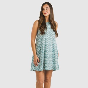 Vestido corto tirantes crepe Eugenia agua marina 2