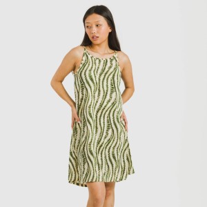 Vestido corto tirantes crepe Chipre verde 2
