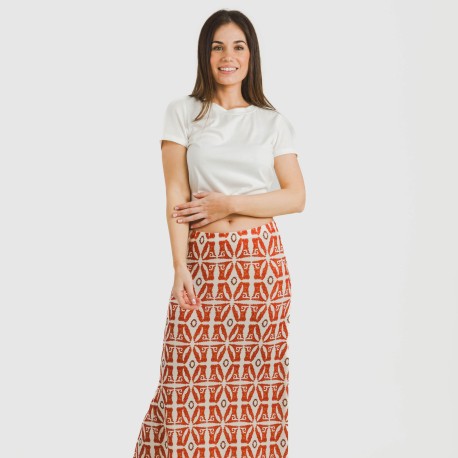 Falda midi soft Catania teja