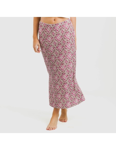 Falda midi soft Malura marsala