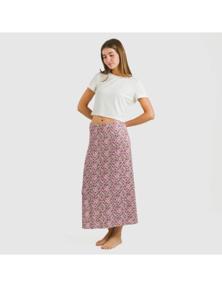 Falda midi soft Malura marsala