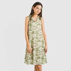 Vestido corto cuello y solapa soft Magnus verde 2