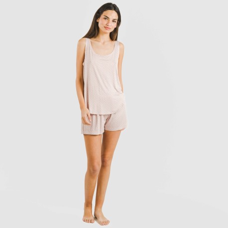 Pijama tirantes mujer viscosa Sassy rosa