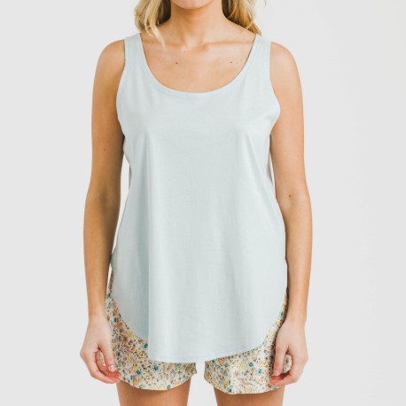 Pijama corto algodón Vitunia celeste