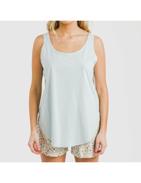 Pijama corto algodón Vitunia celeste