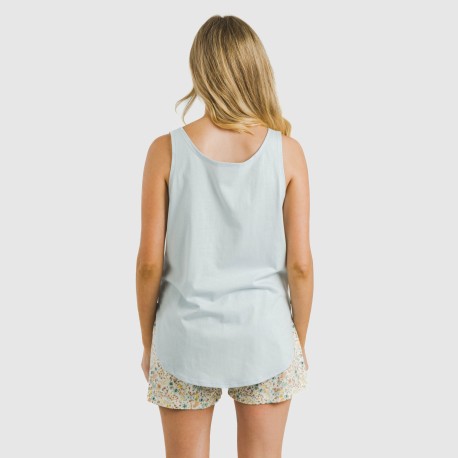 Pijama corto algodón Vitunia celeste